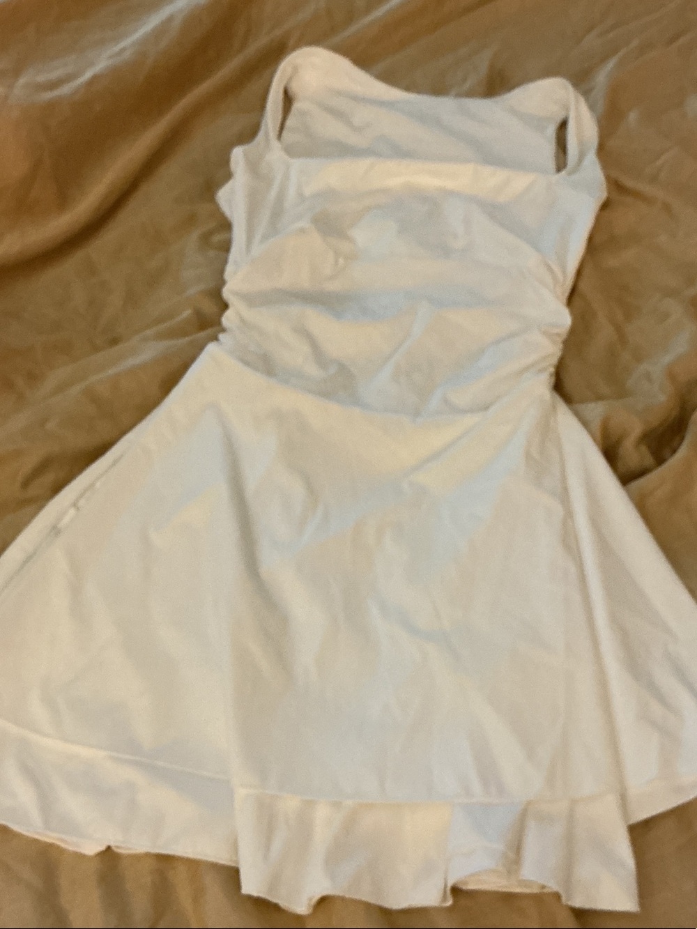 Classic White Sleeveless Mini Dress with Flared Skirt